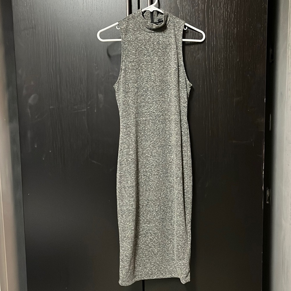 Forever 21 Open Back Bodycon Dress - Grey - Medium